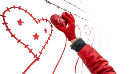hand holding red heart