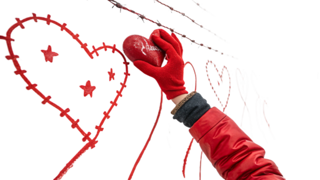 hand holding red heart