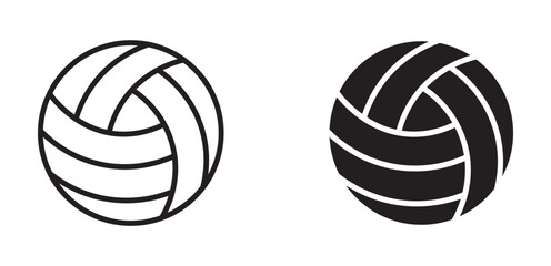 Obraz premium volleyball silhouette and line icon vector illustration