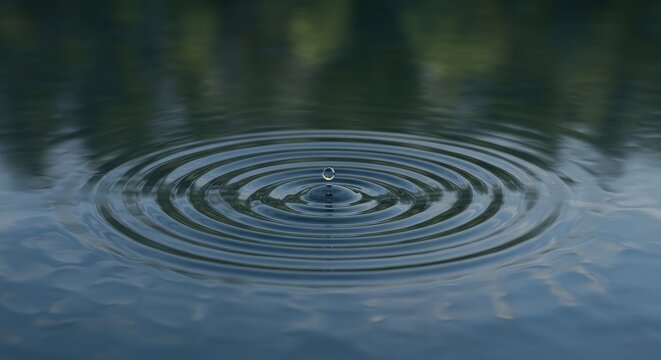 Circular ripple animation on a liquid surface showing wave pattern water movement physics and fluid dynamics concept