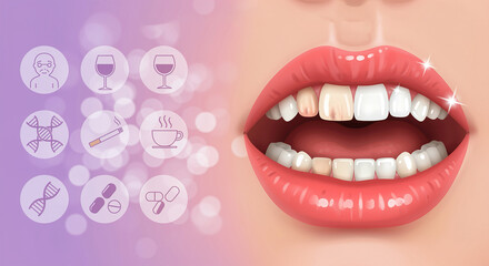 Teeth Staining Causes and Effects Illustration stained teeth yel