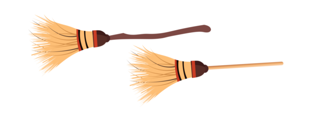 witch broom stick vector illustration