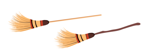 witch broom stick vector illustration