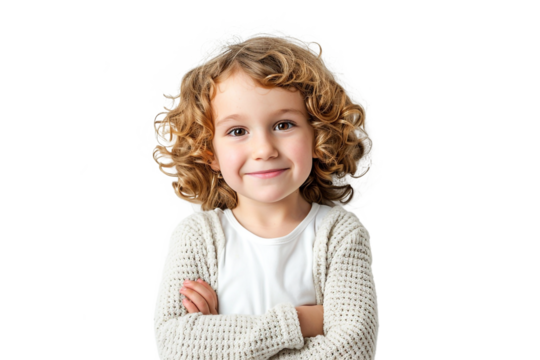Adorable Curly-Haired Toddler Girl Portrait - Powered by Adobe