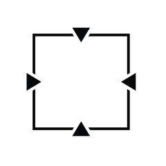 Square style crosshair target icon in black. Simple aim symbol with clean lines, isolated on white background. Minimalist design ideal for apps, UI, gaming, and graphic use.