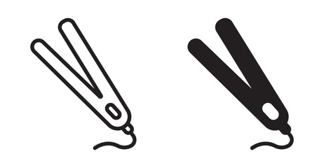 Hair curler icons, hair iron icon set, vector illustration . 
