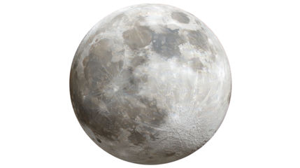 Full Moon with Glittering Surface on Black Background
