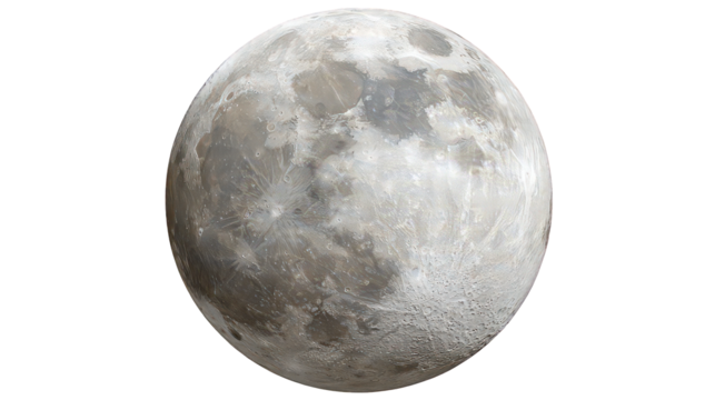 Full Moon with Glittering Surface on Black Background - Powered by Adobe