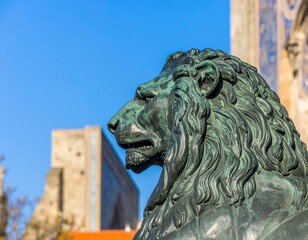 Lion Statue in City Square