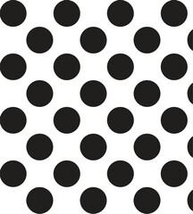 Black and white polka dot pattern with large dots. A bold, classic, and versatile design for fashion, packaging, stationery, graphic design, and home decor.