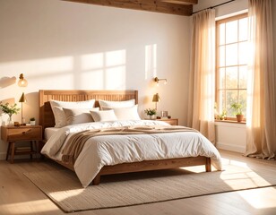 Sunny bedroom interior