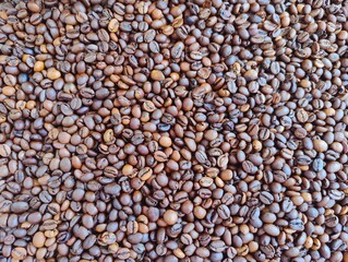 Close up photo image full frame of roasted aromatic coffee beans texture beautiful light vigor tranquil high quality resolution background backdrop wallpaper perfect for campaigns