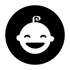 black and white illustration of baby icon