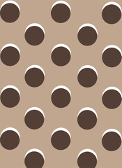 Seamless vector pattern of hand drawn polka dots, random spots in various sizes. Big and small dark circles in black and white. Stylish monochrome abstract background. Simple retro design elements.