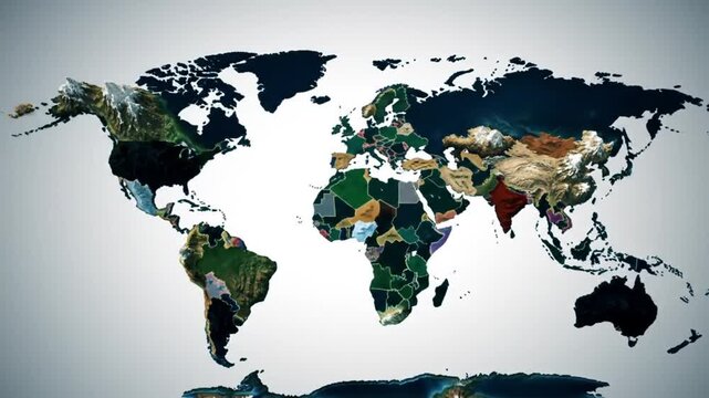 world map with binary code