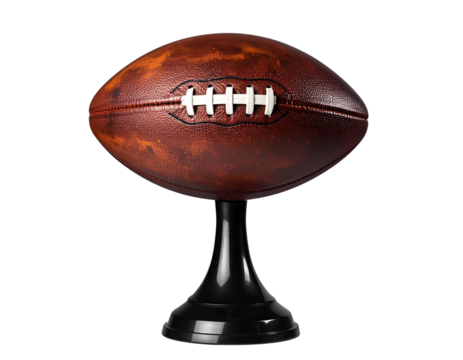  Professional rugby practice ball with kicking tee isolated on transparent background PNG