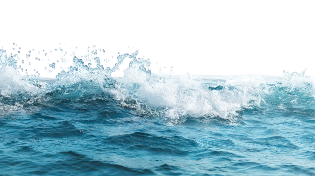 Ocean Waves with White Foam and Blue Water - Powered by Adobe