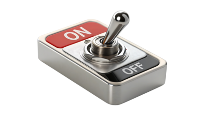 3D Illustration of a Metal Toggle Switch
