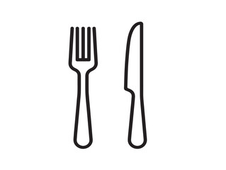 Clean elegant cutlery symbol in thin modern vector design
