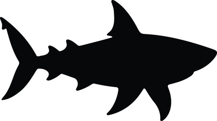 Fototapeta premium Bold Shark Silhouette Vector for Ocean Wildlife Graphics