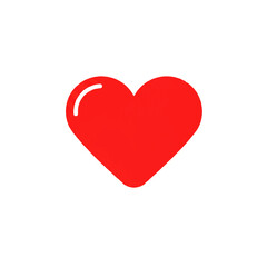 Simple red heart icon with highlight vector illustration