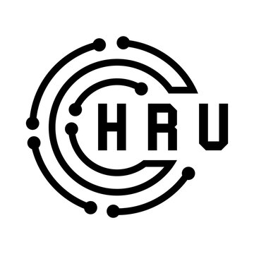 HRU letter design. HRU letter technology logo design. HRU  Monogram logo design for an entrepreneur and business.