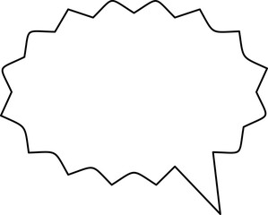 Set of blank speech bubble in flat design, chatting box, message box icon. Balloon doodle style of thinking sign symbol. Speech bubble isolated on background.