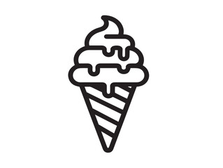 Minimalist ice cream icon stylish dessert vector outline