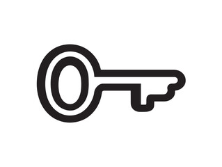 Minimalist key icon drawn in elegant vector line art