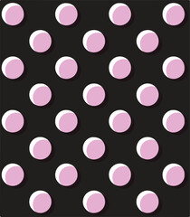 Seamless neutral polka dots pattern. White hand-drawn circles on dusty pink background. Abstract Random points ornament. Vector rose illustration for wallpaper, fabric, print, wrapping paper, textile