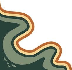 Abstract Retro Wavy Corner