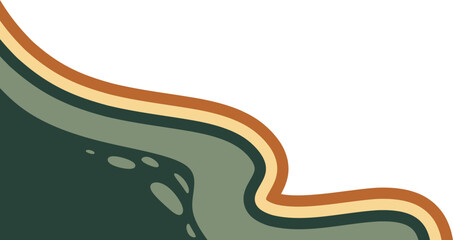 Abstract Retro Wavy Corner