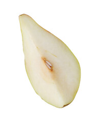 Piece of ripe pear isolated on white