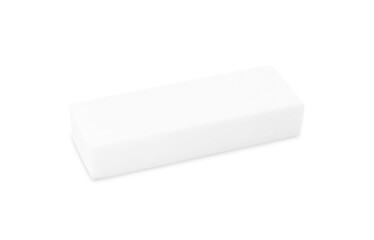 One eraser isolated on white. Stationery for school
