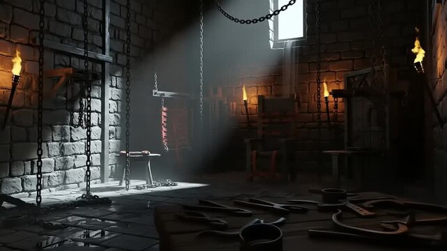 Medieval Torture Chamber Interior.
