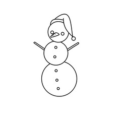 A snowman with a hat and carrot nose