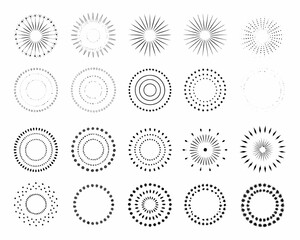Collection of diverse circular abstract geometric designs and patterns