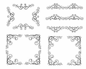 Ornate decorative flourishes and corner elements collection
