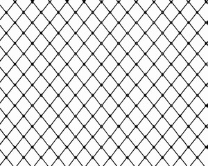 Black chain link fence pattern on a white background