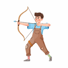 Illustration of a Young Man with Bow