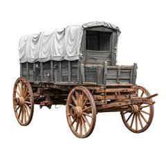 old wooden wagon vintage clipart isolated on white
