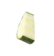 Slice of fresh ripe zucchini isolated on white