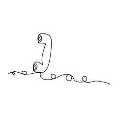 One continuous line illustration of a telephone receiver isolated on white background line art