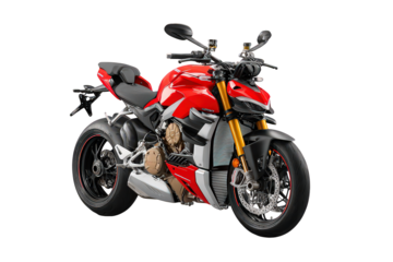 Red Sportbike on Transparent Background