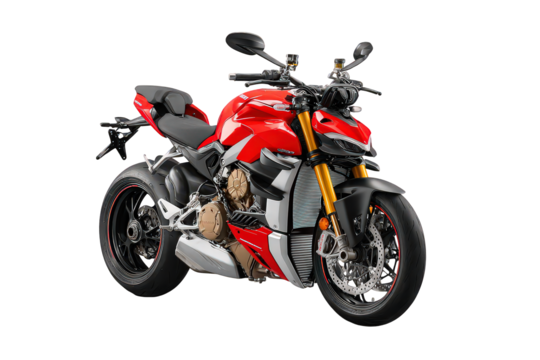 Red Sportbike on Transparent Background