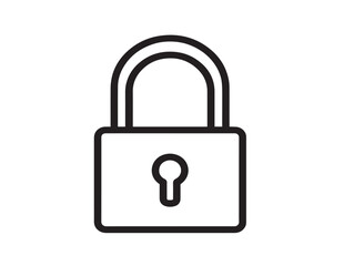 Protective padlock symbol drawn in modern simple vector design