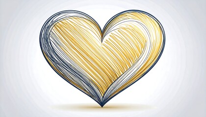 Heart design with gold and grey lines