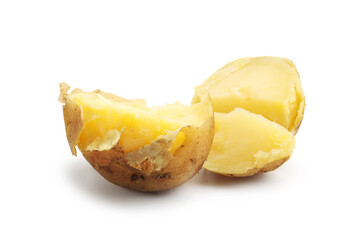 One tasty baked potato isolated on white