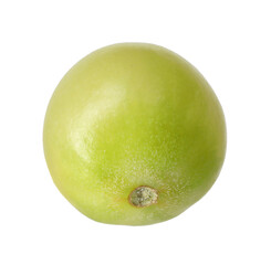 One ripe green tomato isolated on white
