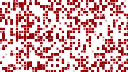 Red and white animated mosaic square block animation background 4k - Powered by Adobe
